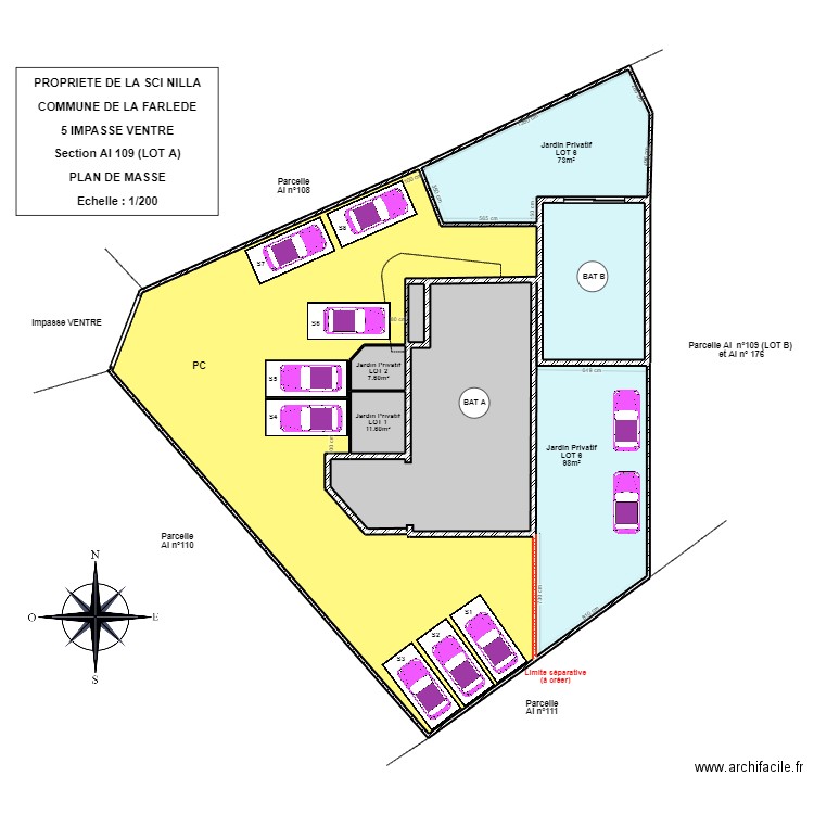 SCI NILLA (EXTERIEUR 8 STATIONNEMENTS). Plan de 8 pièces et 734 m2