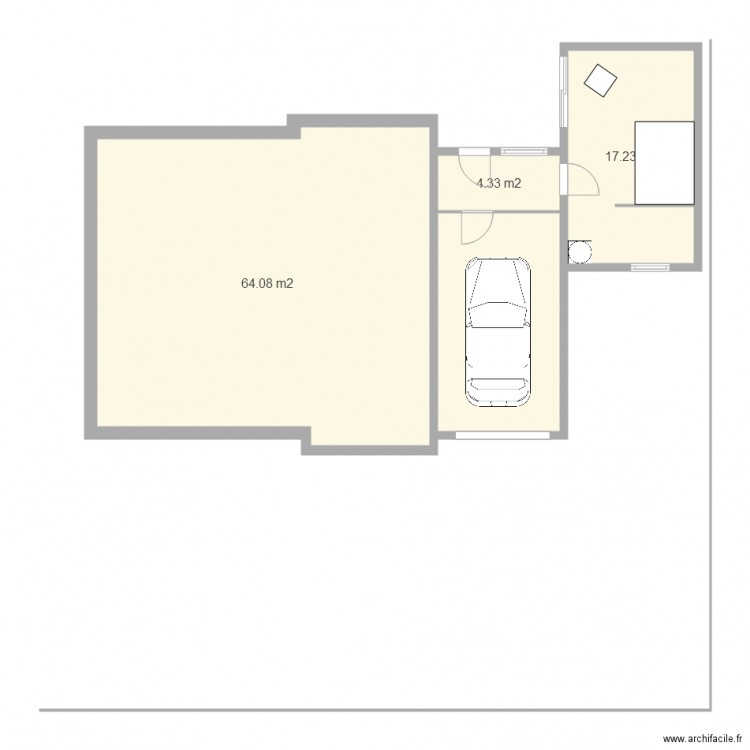 Extension garage. Plan de 0 pièce et 0 m2