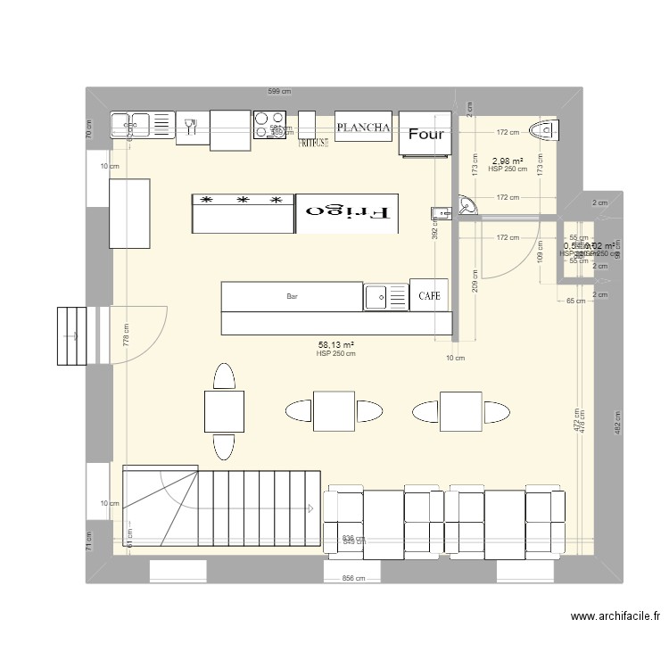 ATELIER Bb. Plan de 4 pièces et 62 m2