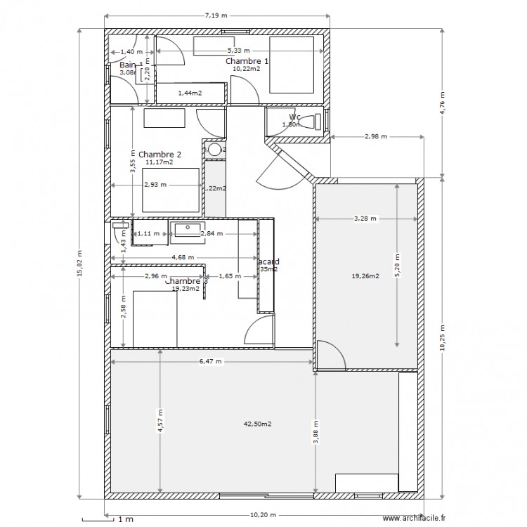 Plan transmis. Plan de 0 pièce et 0 m2