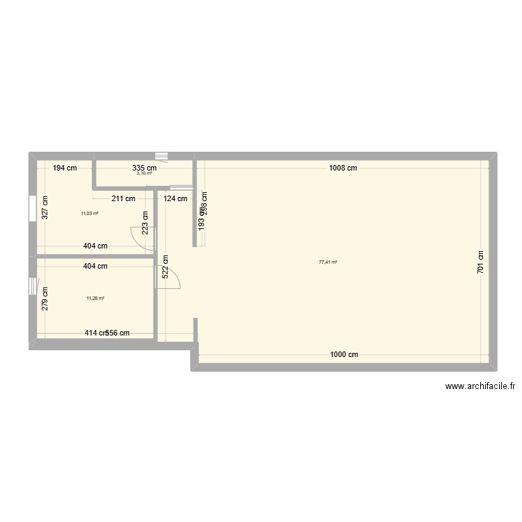 aggrandissement 3. Plan de 4 pièces et 103 m2