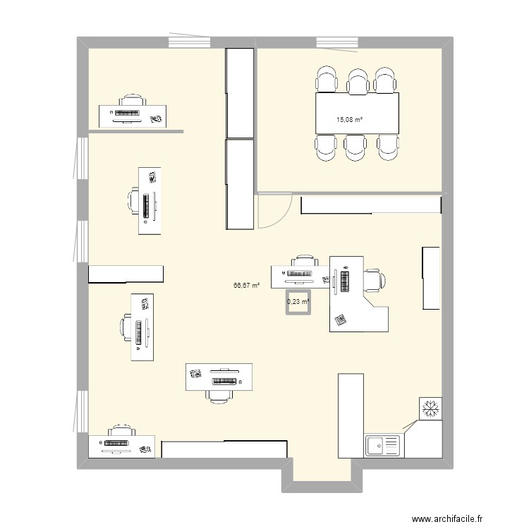 plan bureau avec modif salle de reunion. Plan de 0 pièce et 0 m2