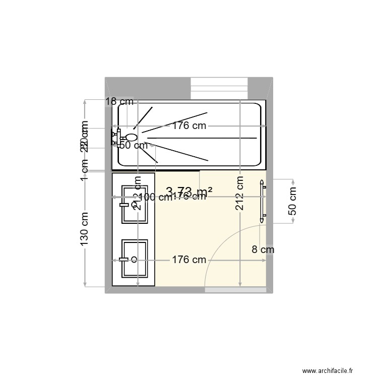 st jean futre. Plan de 1 pièce et 4 m2