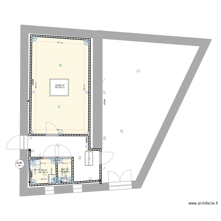 toulaud25. Plan de 3 pièces et 28 m2