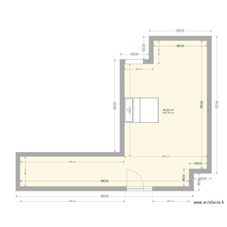 Plan accrochage - Plan 1 pièce 45 m2 dessiné par Fargostz