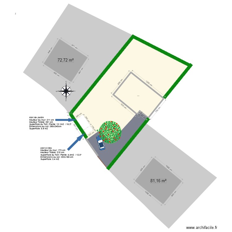 Plan masse abri jardin Après projet. Plan de 0 pièce et 0 m2