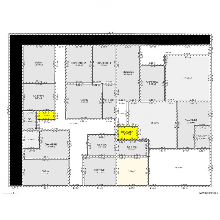 Plan 300m2  etage. Plan de 0 pièce et 0 m2