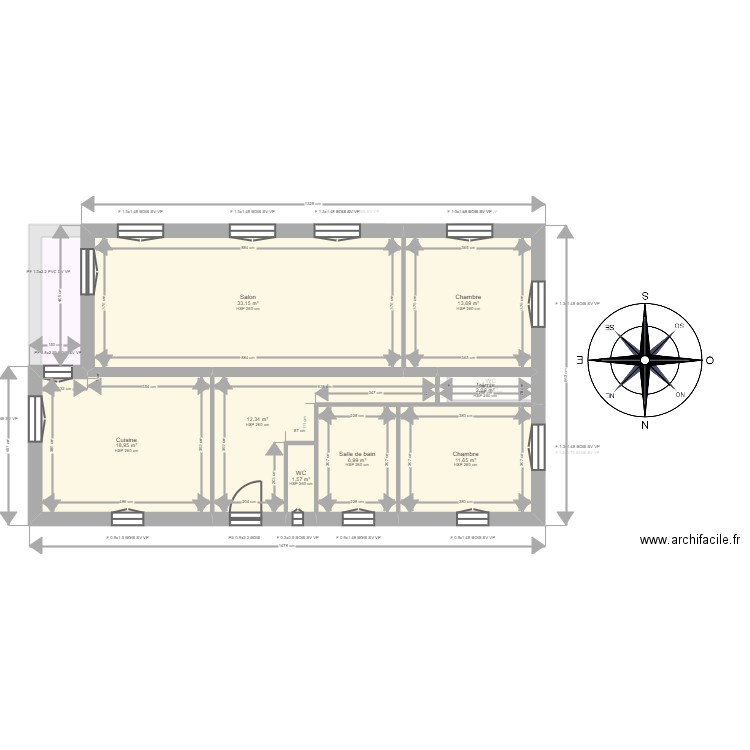 ML24008461 DECHAUD. Plan de 13 pièces et 210 m2