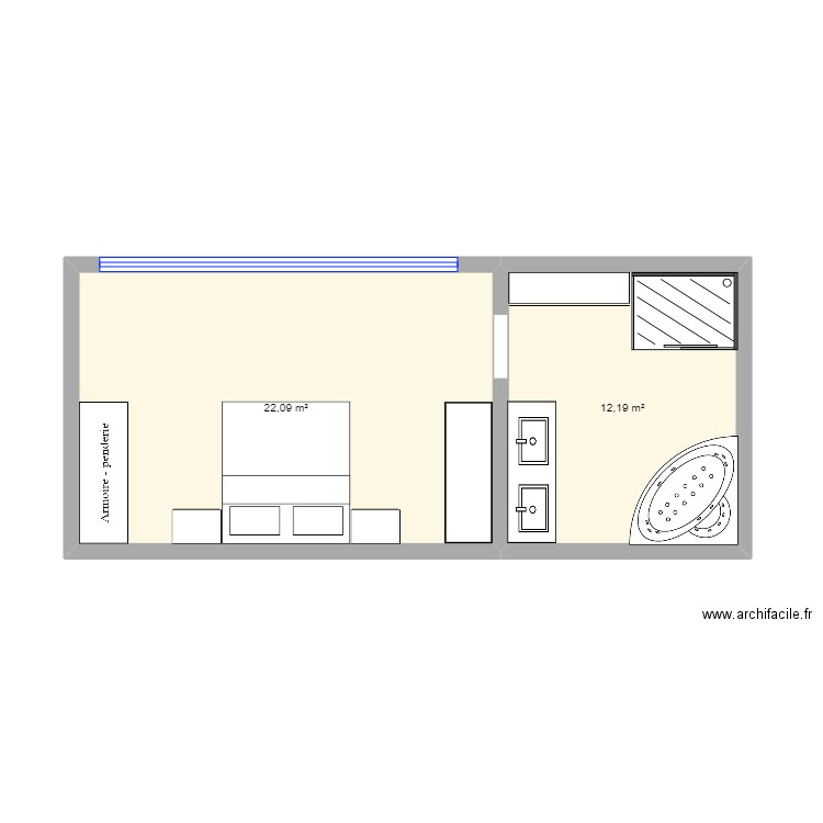 chambre. Plan de 0 pièce et 0 m2