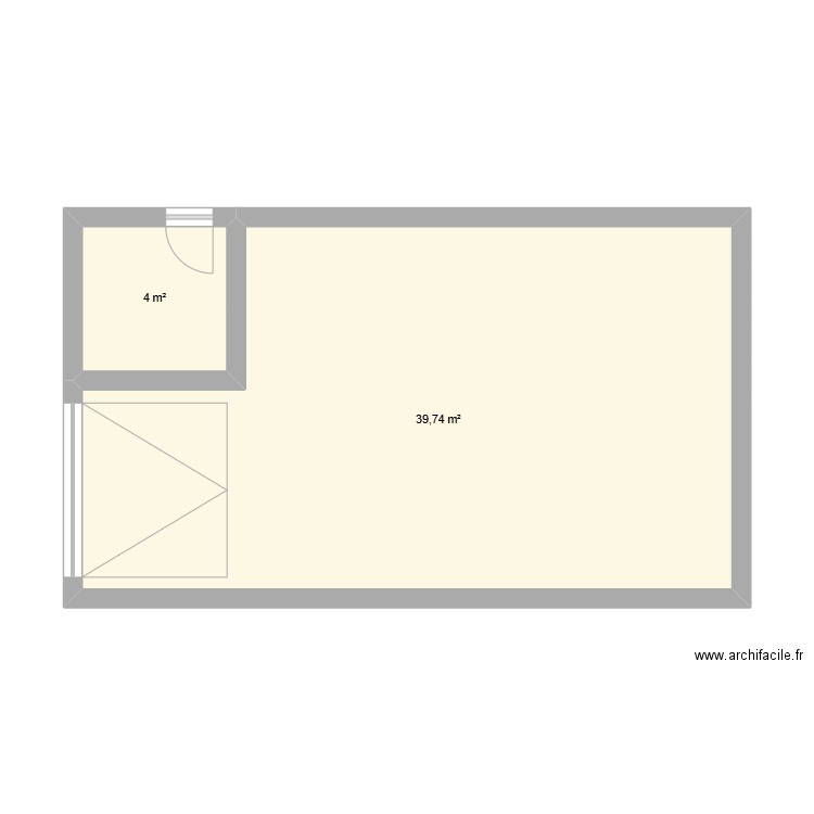 Garage. Plan de 2 pièces et 44 m2