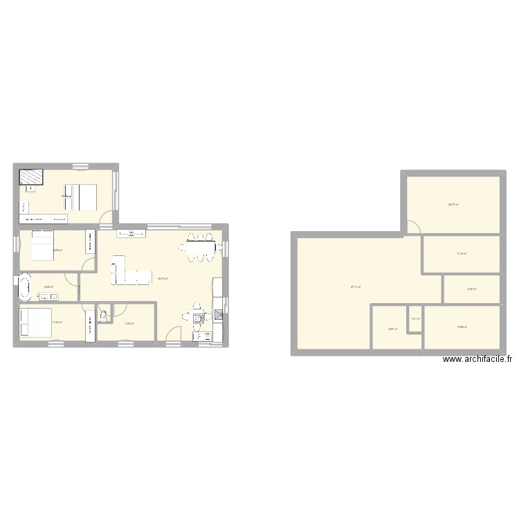 maison. Plan de 14 pièces et 211 m2