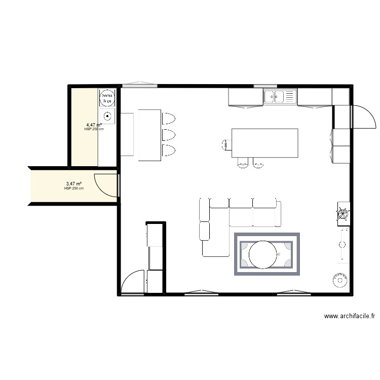 Nawaal2. Plan de 2 pièces et 8 m2