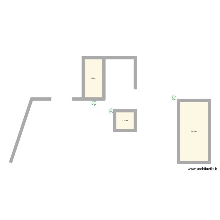 ferme pedernec. Plan de 3 pièces et 24 m2