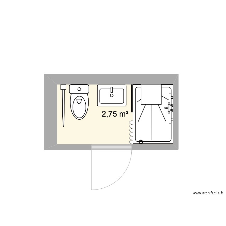 LAVERGNE. Plan de 1 pièce et 3 m2