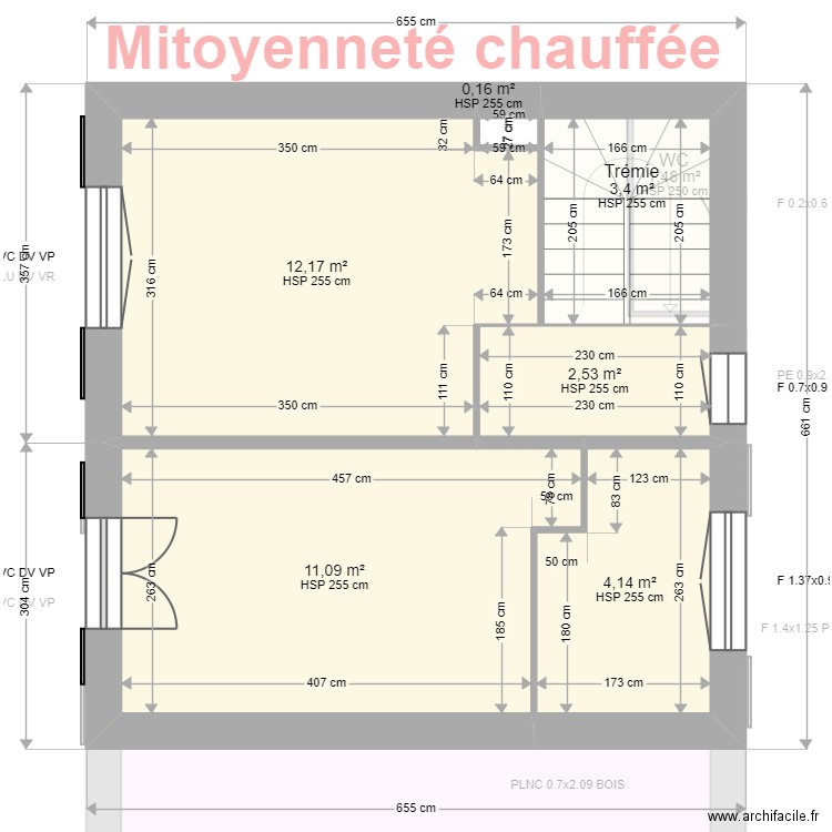 RENOUX Sarah. Plan de 10 pièces et 85 m2