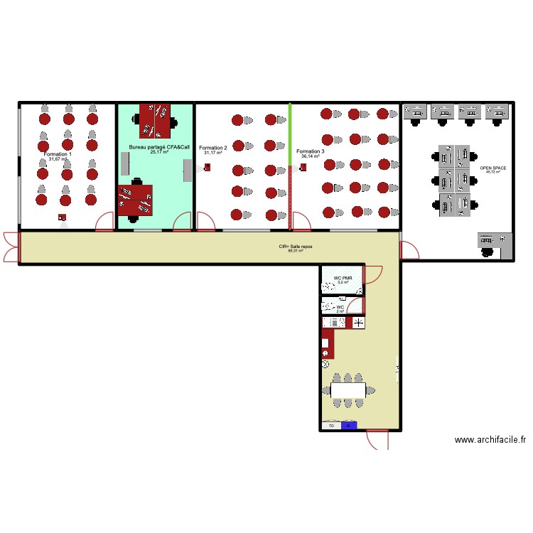 CFA&CALL VF. Plan de 8 pièces et 235 m2