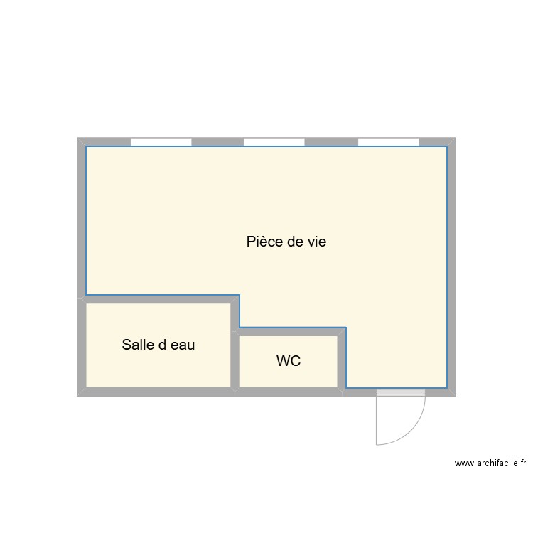 2420  DRONIOU. Plan de 3 pièces et 13 m2