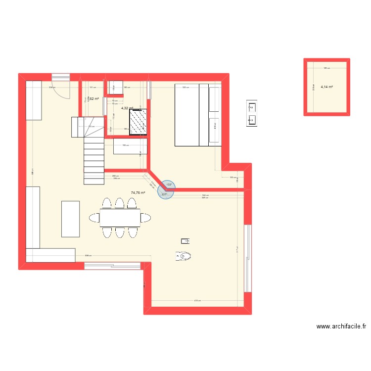 Maison2. Plan de 4 pièces et 85 m2