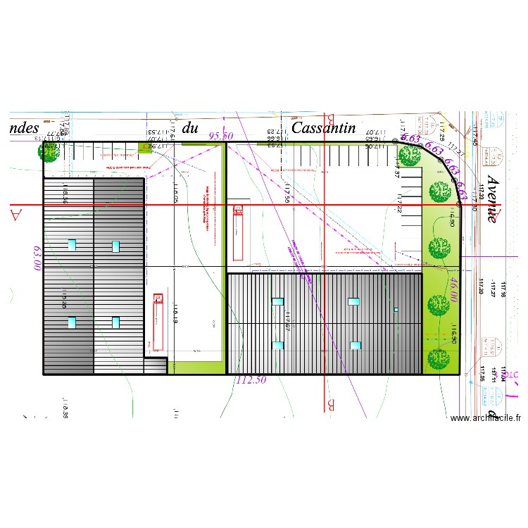 51762 - croquis masse. Plan de 4 pièces et 940 m2