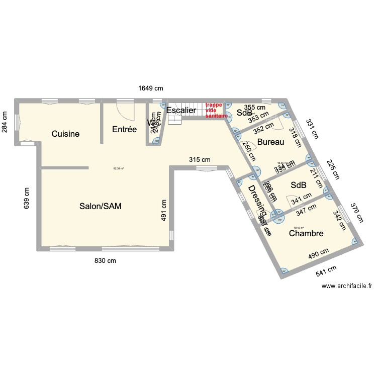 Tessancourt. Plan de 5 pièces et 126 m2