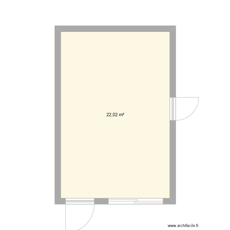 OKAIS. Plan de 1 pièce et 22 m2