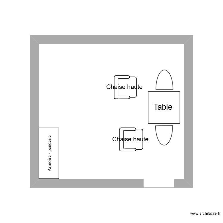 espace repas . Plan de 1 pièce et 17 m2