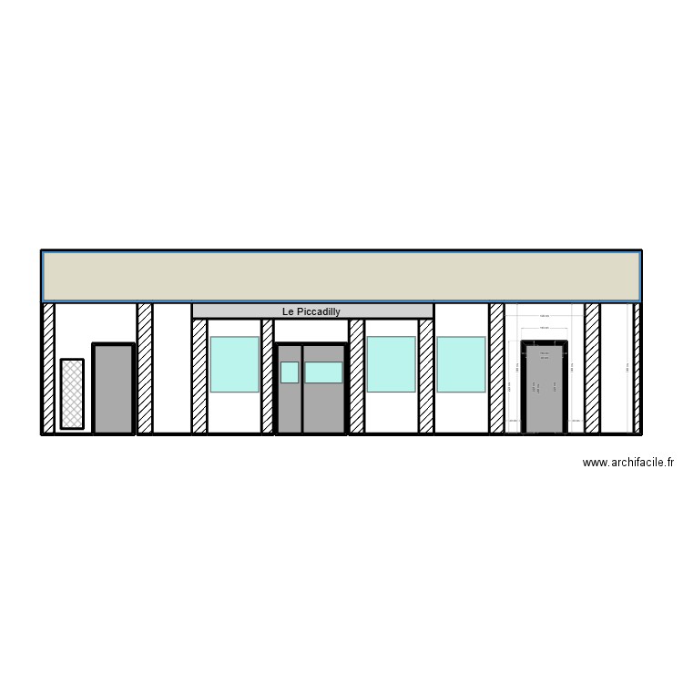 facade V2. Plan de 22 pièces et 54 m2