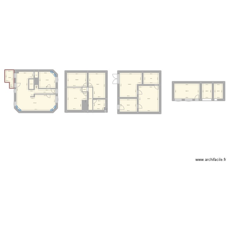 RDC. Plan de 18 pièces et 217 m2