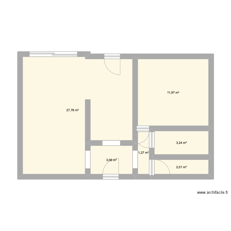 Coulerins. Plan de 6 pièces et 49 m2