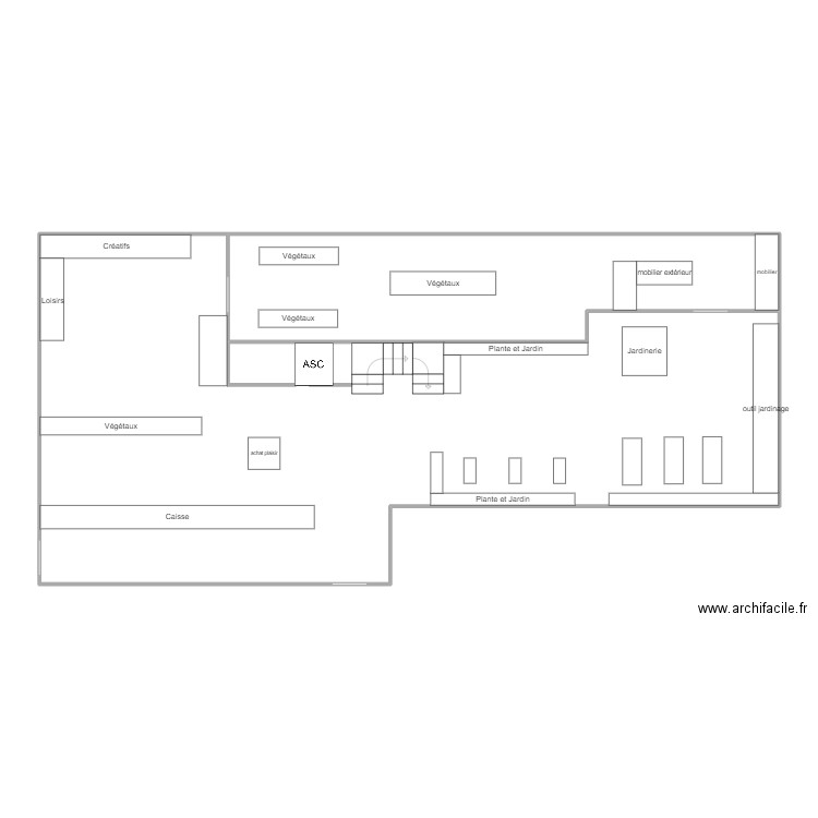 Truffaut rez de chaussée. Plan de 2 pièces et 148 m2