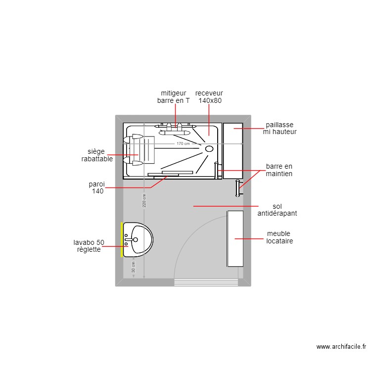 dourdin. Plan de 1 pièce et 4 m2