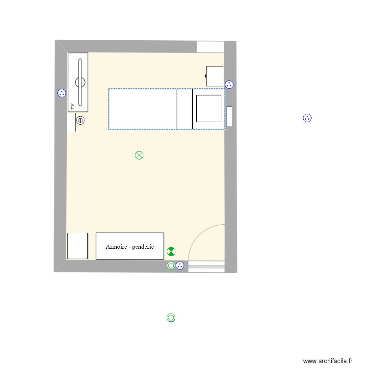 Chambre 2. Plan de 1 pièce et 16 m2