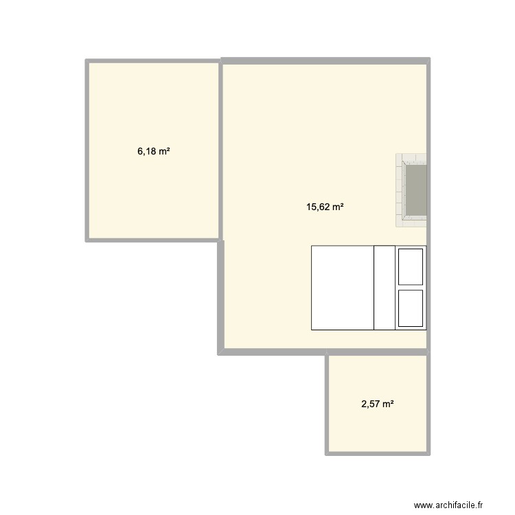 appart1. Plan de 3 pièces et 24 m2