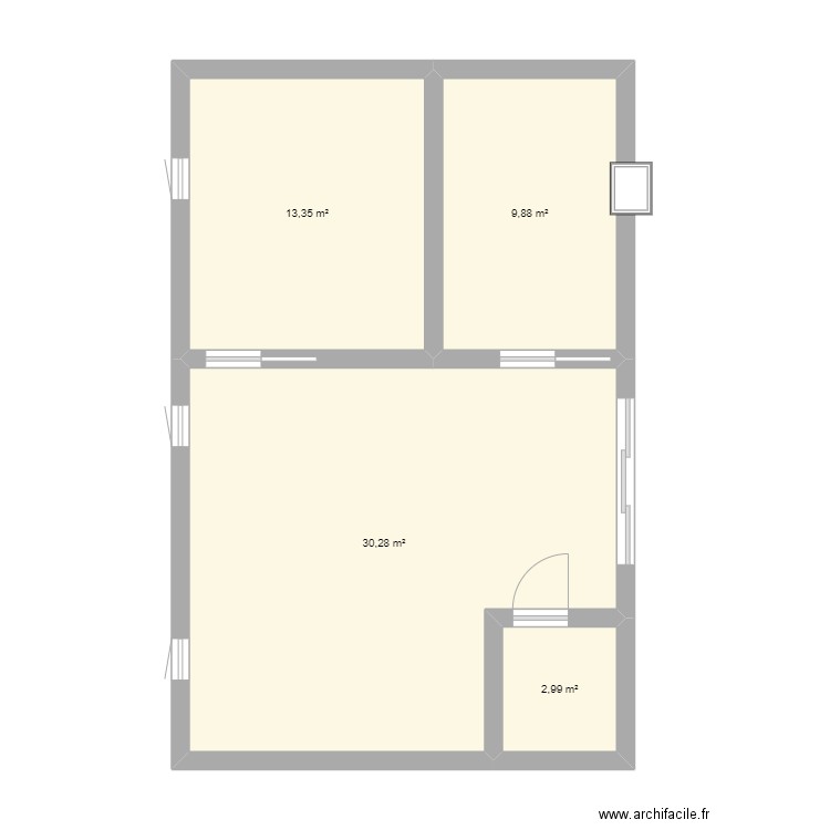 appartement paul vallier. Plan de 4 pièces et 57 m2