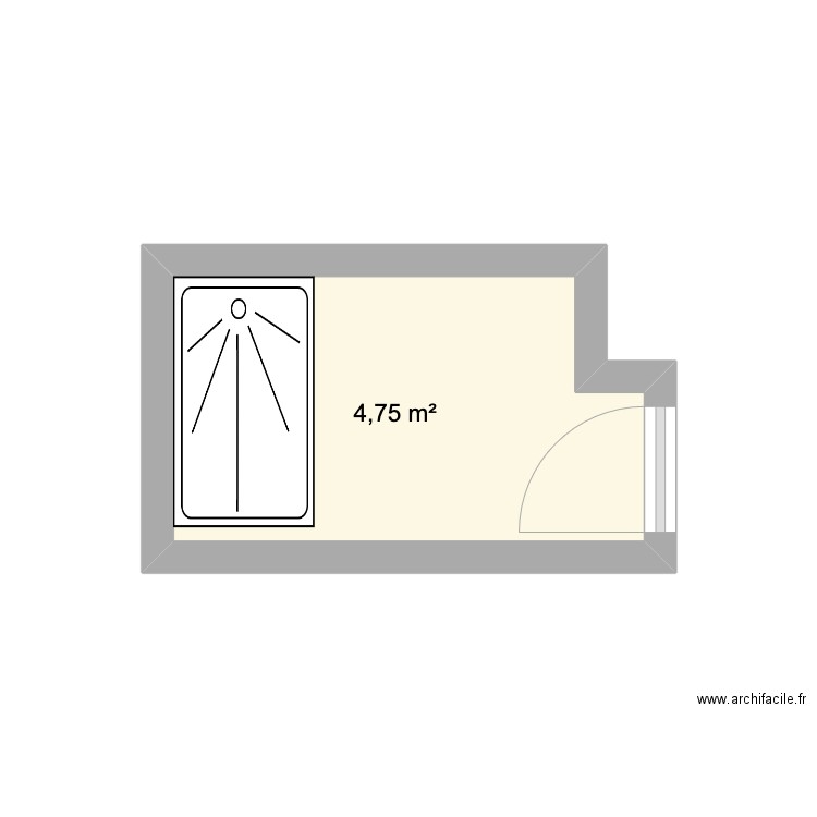 Salle de bain. Plan de 1 pièce et 5 m2