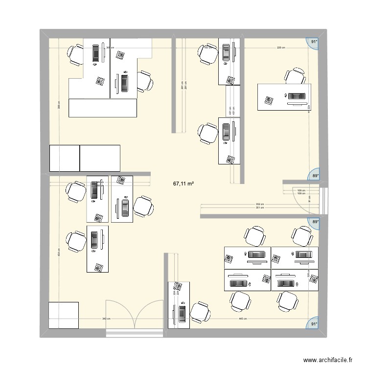 VALTour. Plan de 1 pièce et 67 m2