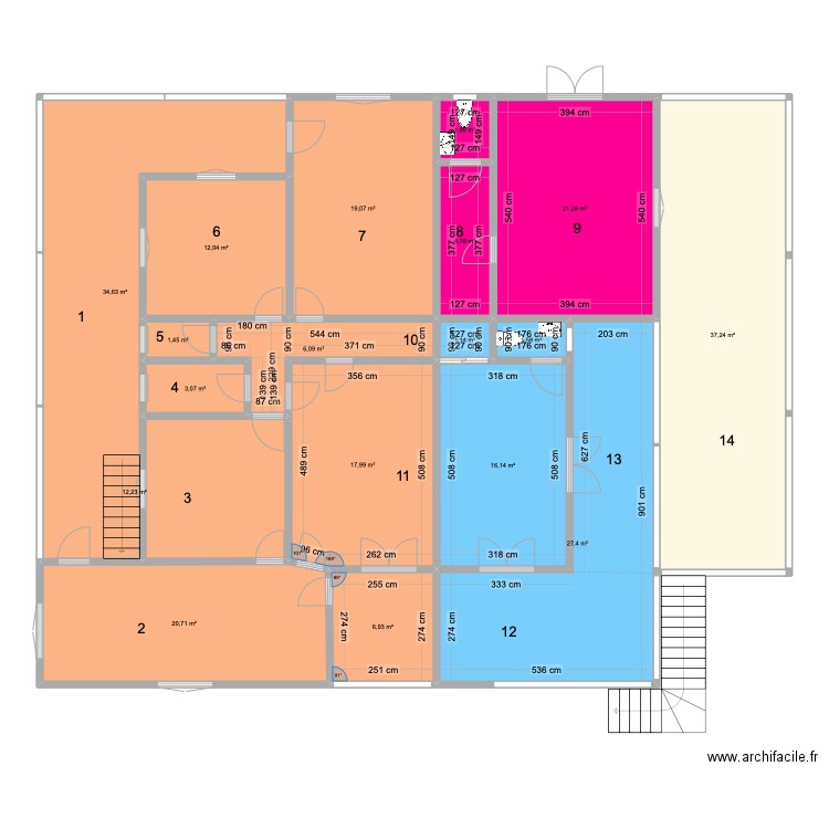 maison BOQUÉ 2 AMEN1. Plan de 26 pièces et 338 m2