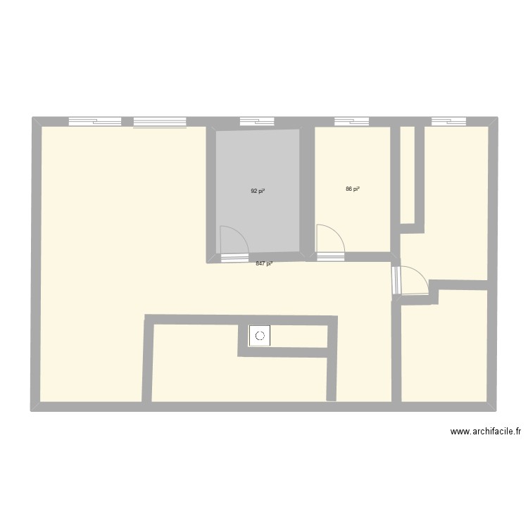 Logement. Plan de 3 pièces et 118 m2