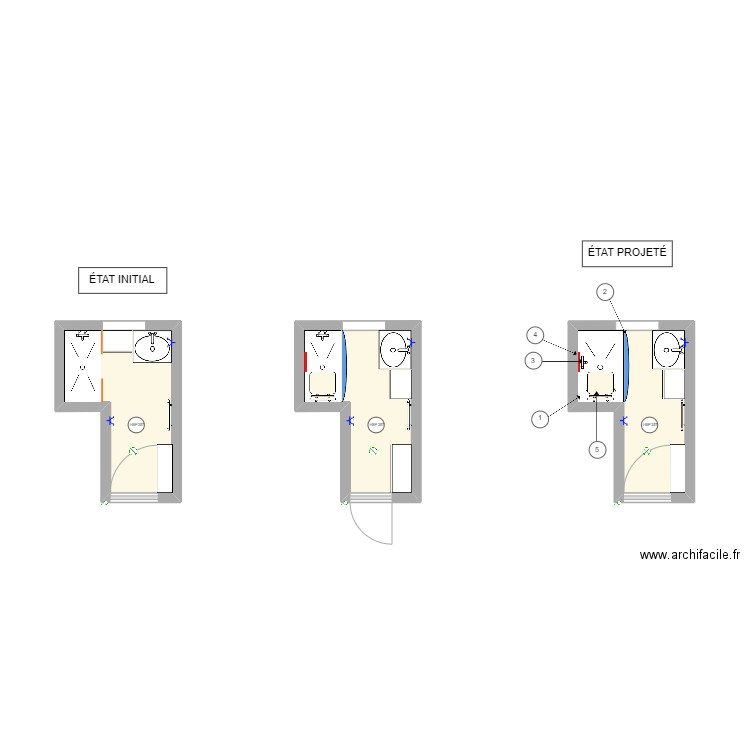 PAUL 2. Plan de 3 pièces et 11 m2