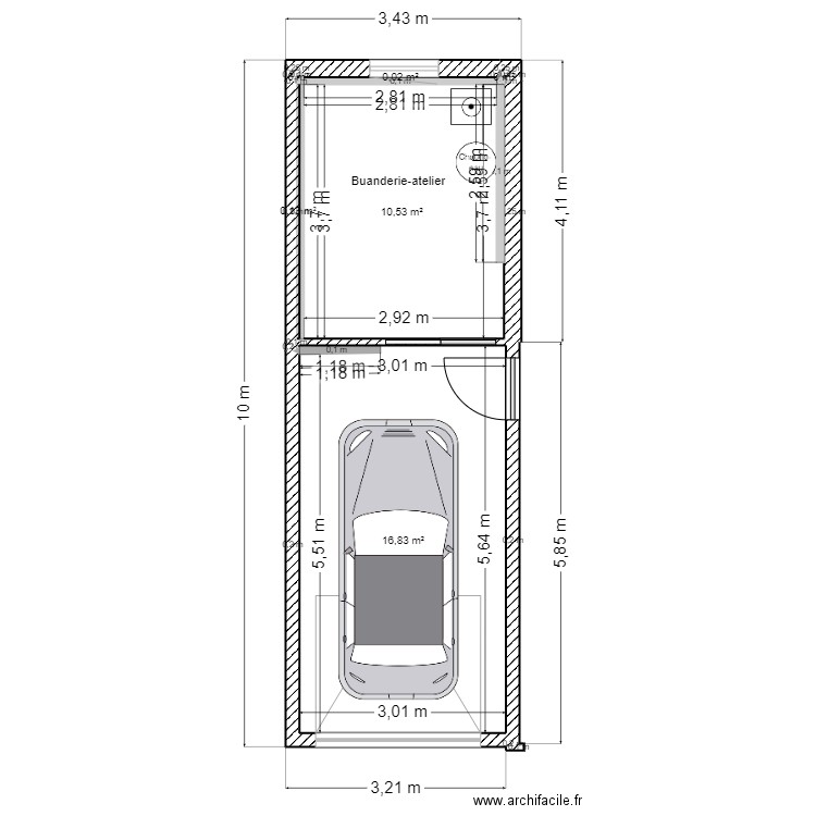 ERSTEIN LOT 2 /2  GARAGE. Plan de 6 pièces et 28 m2