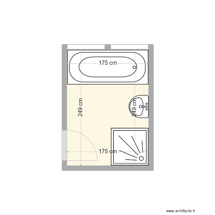 Etat-Actuel_Schwerer. Plan de 1 pièce et 4 m2