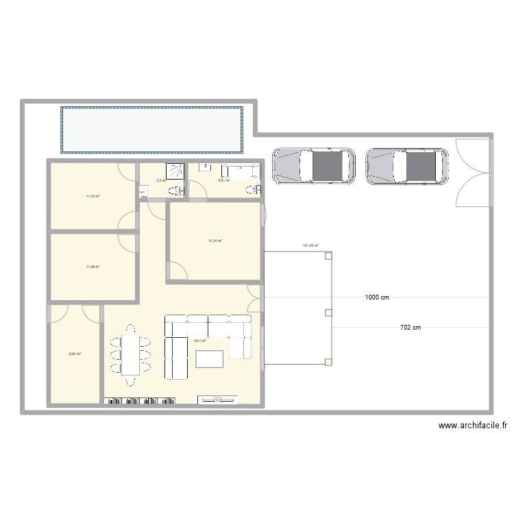 Notre chez nous. Plan de 8 pièces et 364 m2