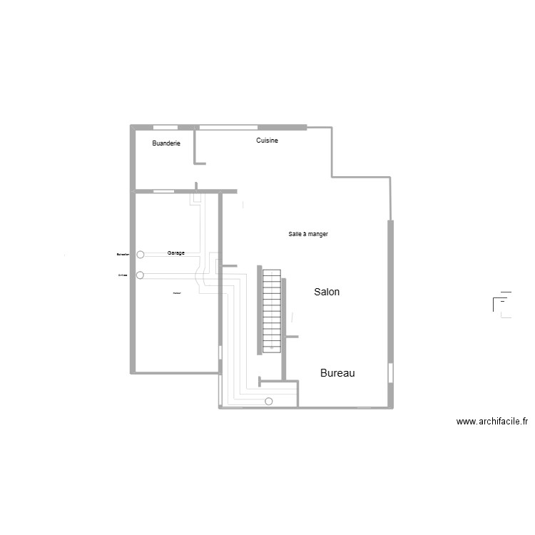 vmc rdch. Plan de 2 pièces et 115 m2