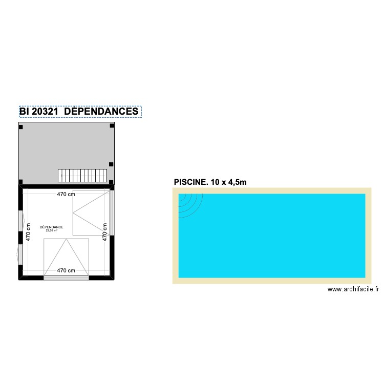 BI 20321. Plan de 36 pièces et 517 m2