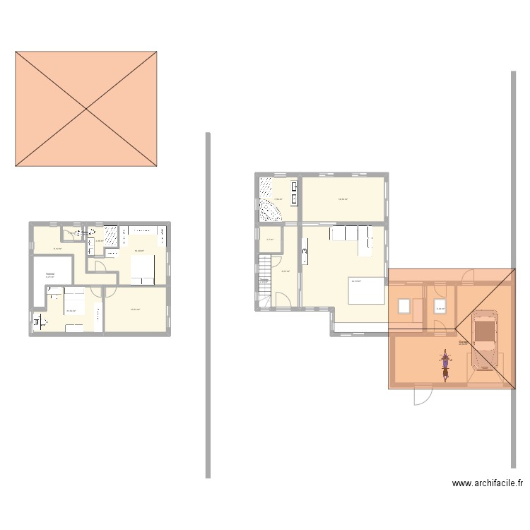 MI RDC R1. Plan de 16 pièces et 183 m2