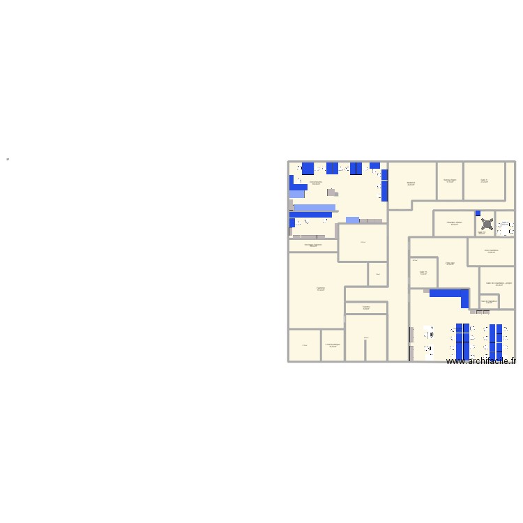 Recommerce V2. Plan de 22 pièces et 750 m2