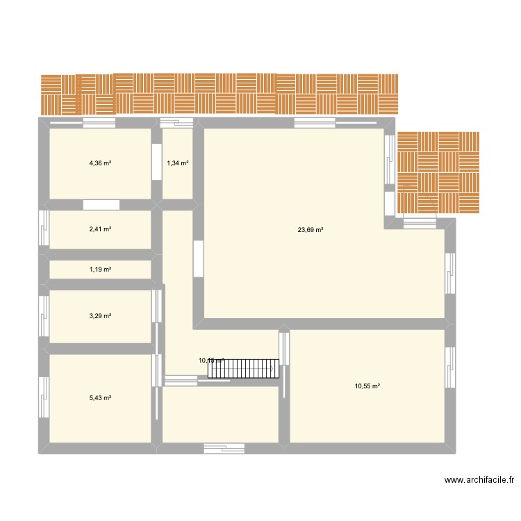 Boris1. Plan de 9 pièces et 62 m2