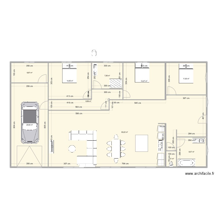 plan 2. Plan de 10 pièces et 186 m2