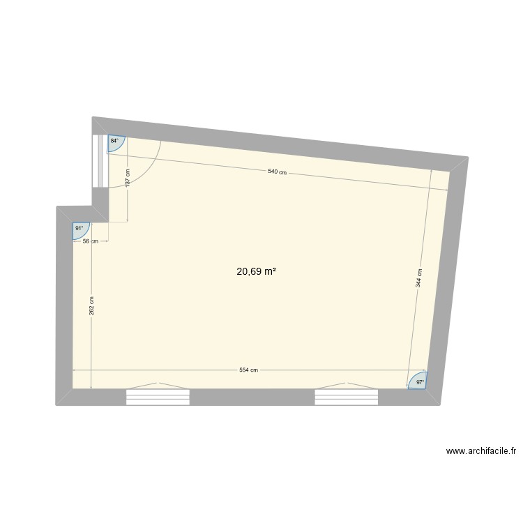 plan maison 1er étage. Plan de 1 pièce et 21 m2