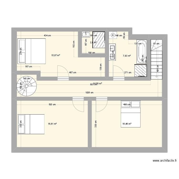 new. Plan de 6 pièces et 74 m2